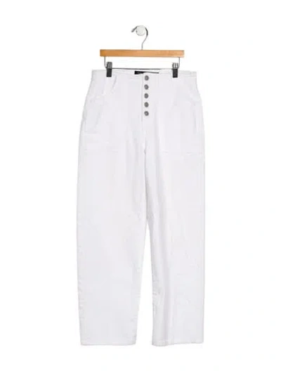 Pre-owned Veronica Beard High-rise Straight Leg Jeans In White