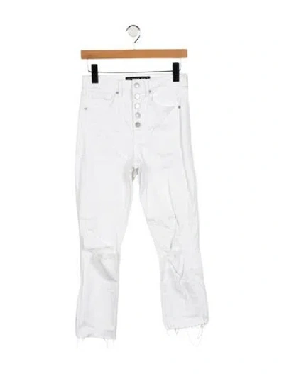 Pre-owned Veronica Beard High-rise Straight Leg Jeans In White