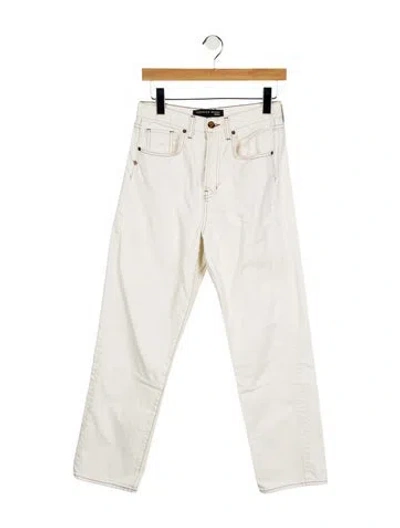 Pre-owned Veronica Beard High-rise Straight Leg Jeans In White