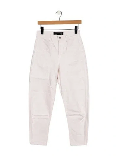 Pre-owned Veronica Beard High-rise Straight Leg Jeans In White