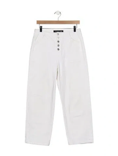Pre-owned Veronica Beard High-rise Straight Leg Jeans In White