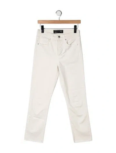 Pre-owned Veronica Beard High-rise Straight Leg Jeans In White