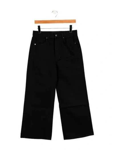 Pre-owned Veronica Beard High-rise Wide Leg Jeans In Black