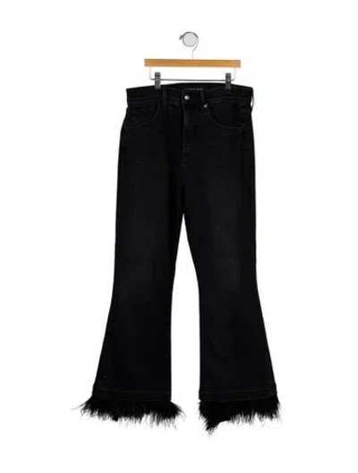 Pre-owned Veronica Beard High-rise Wide Leg Jeans In Black