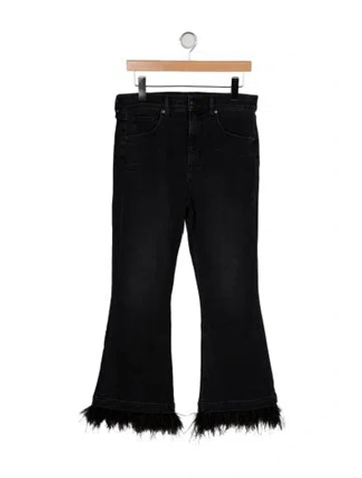 Pre-owned Veronica Beard High-rise Wide Leg Jeans In Black