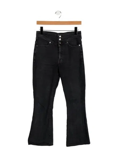 Pre-owned Veronica Beard High-rise Wide Leg Jeans In Black