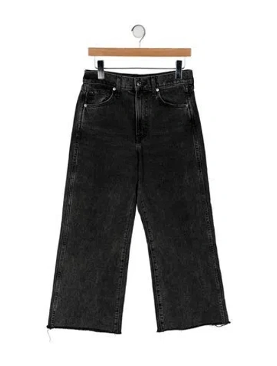 Pre-owned Veronica Beard High-rise Wide Leg Jeans In Black