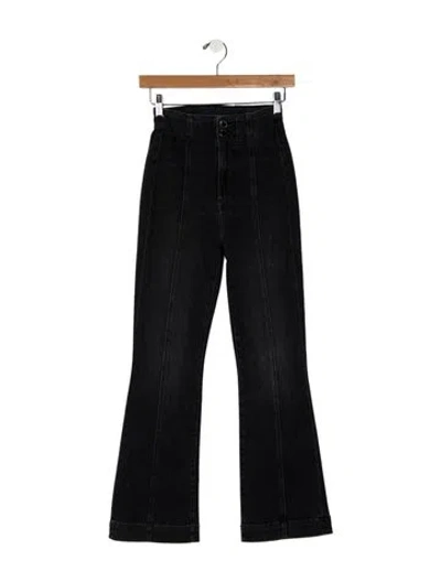 Pre-owned Veronica Beard High-rise Wide Leg Jeans In Black