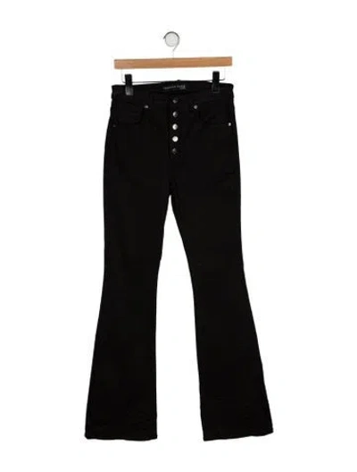 Pre-owned Veronica Beard High-rise Wide Leg Jeans In Black