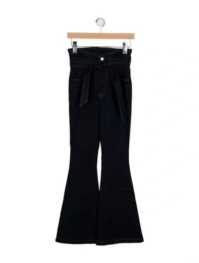 Pre-owned Veronica Beard High-rise Wide Leg Jeans In Black