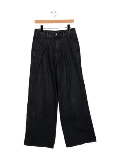 Pre-owned Veronica Beard High-rise Wide Leg Jeans In Black