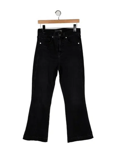 Pre-owned Veronica Beard High-rise Wide Leg Jeans In Black