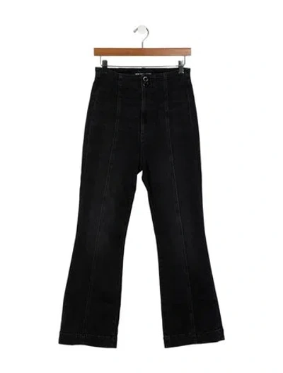 Pre-owned Veronica Beard High-rise Wide Leg Jeans In Black