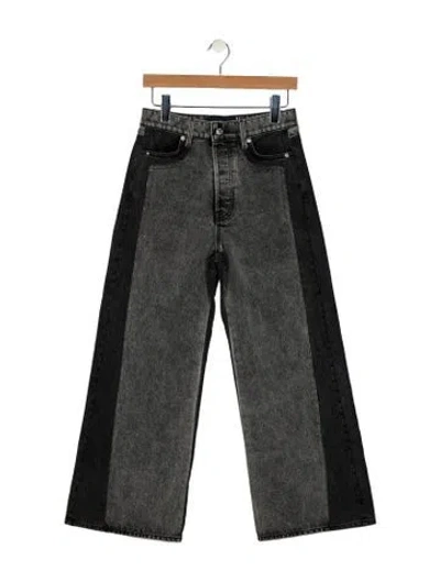 Pre-owned Veronica Beard High-rise Wide Leg Jeans In Black