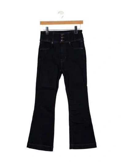 Pre-owned Veronica Beard High-rise Wide Leg Jeans In Black