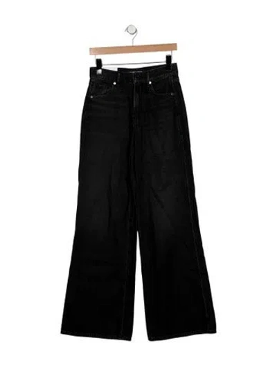 Pre-owned Veronica Beard High-rise Wide Leg Jeans In Black