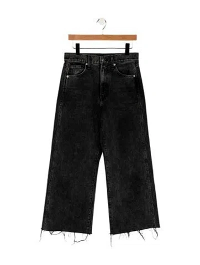 Pre-owned Veronica Beard High-rise Wide Leg Jeans In Black
