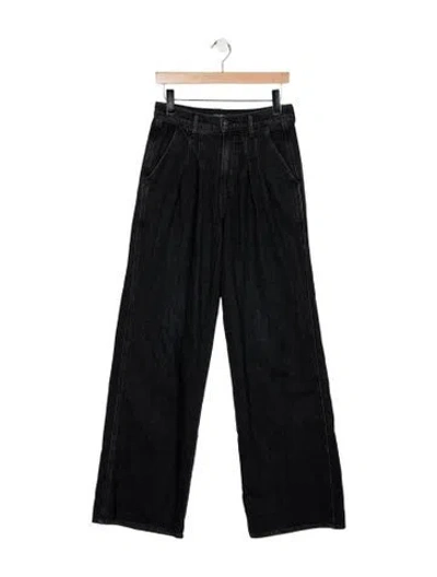 Pre-owned Veronica Beard High-rise Wide Leg Jeans In Black