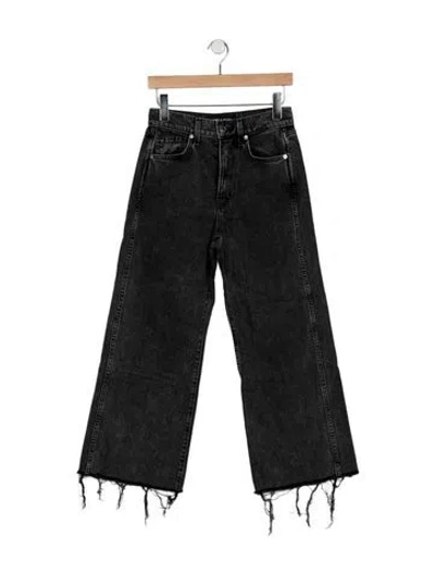 Pre-owned Veronica Beard High-rise Wide Leg Jeans In Black