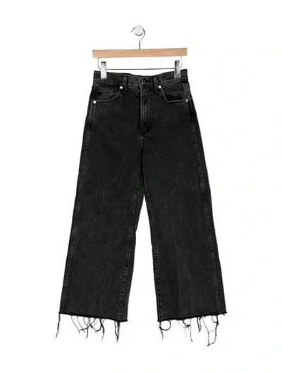 Pre-owned Veronica Beard High-rise Wide Leg Jeans In Black