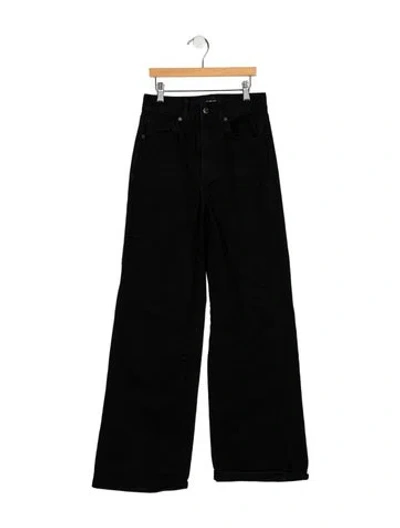 Pre-owned Veronica Beard High-rise Wide Leg Jeans In Black