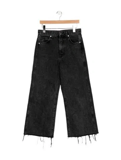 Pre-owned Veronica Beard High-rise Wide Leg Jeans In Black