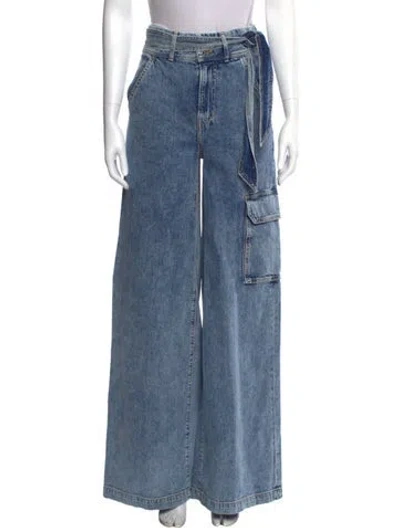 Pre-owned Veronica Beard High-rise Wide Leg Jeans In Blue