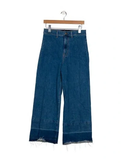 Pre-owned Veronica Beard High-rise Wide Leg Jeans In Blue