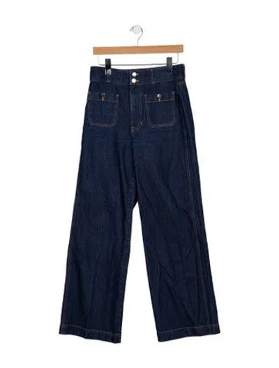 Pre-owned Veronica Beard High-rise Wide Leg Jeans In Blue