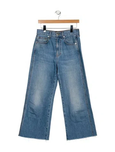 Pre-owned Veronica Beard High-rise Wide Leg Jeans In Blue