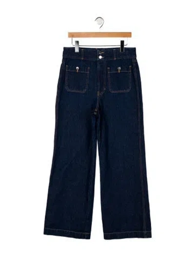 Pre-owned Veronica Beard High-rise Wide Leg Jeans In Blue
