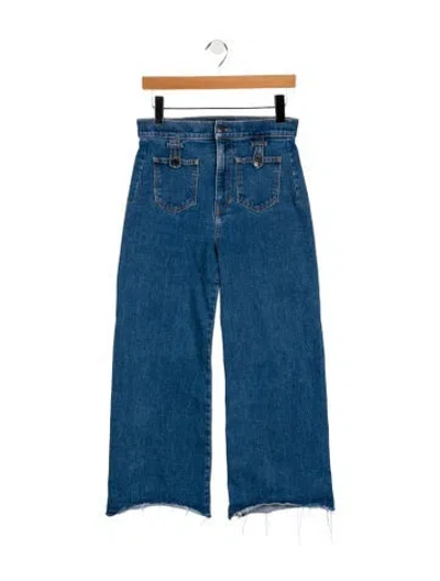 Pre-owned Veronica Beard High-rise Wide Leg Jeans In Blue