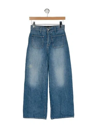 Pre-owned Veronica Beard High-rise Wide Leg Jeans In Blue