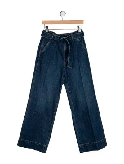 Pre-owned Veronica Beard High-rise Wide Leg Jeans In Blue