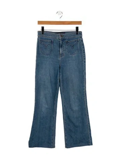 Pre-owned Veronica Beard High-rise Wide Leg Jeans In Blue