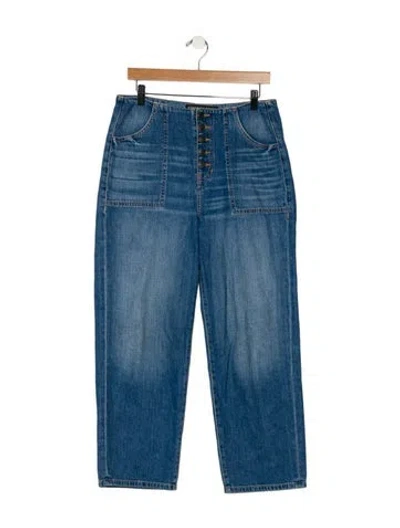 Pre-owned Veronica Beard High-rise Wide Leg Jeans In Blue