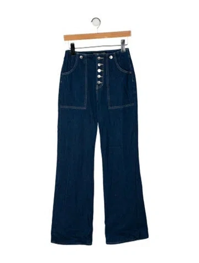 Pre-owned Veronica Beard High-rise Wide Leg Jeans In Blue