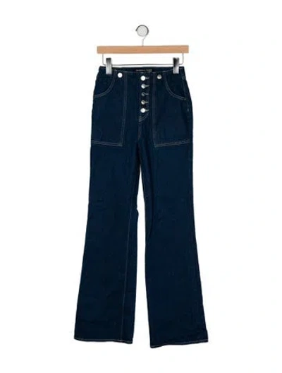 Pre-owned Veronica Beard High-rise Wide Leg Jeans In Blue