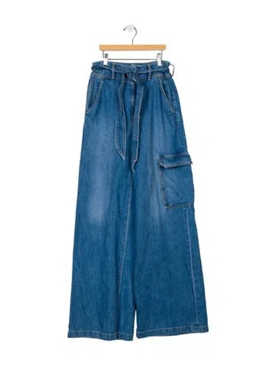 Pre-owned Veronica Beard High-rise Wide Leg Jeans In Blue