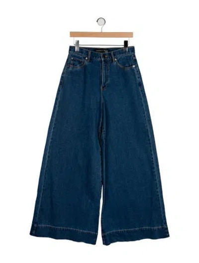 Pre-owned Veronica Beard High-rise Wide Leg Jeans In Blue