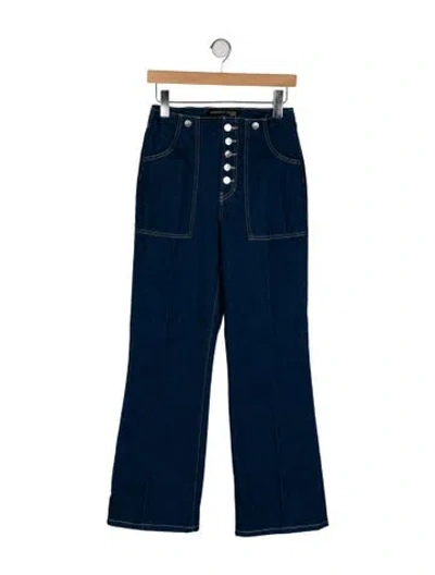 Pre-owned Veronica Beard High-rise Wide Leg Jeans In Blue
