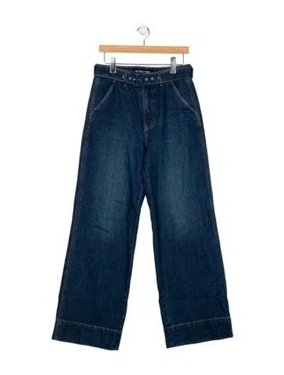 Pre-owned Veronica Beard High-rise Wide Leg Jeans In Blue