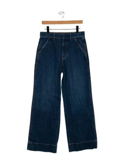 Pre-owned Veronica Beard High-rise Wide Leg Jeans In Blue