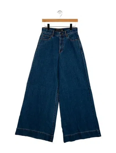Pre-owned Veronica Beard High-rise Wide Leg Jeans In Blue