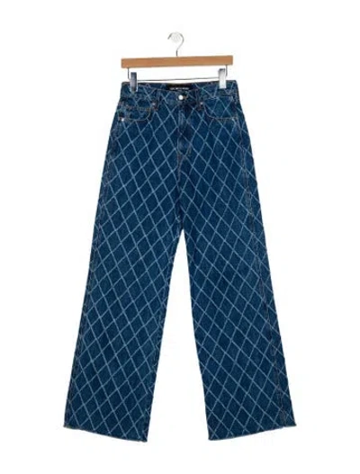 Pre-owned Veronica Beard High-rise Wide Leg Jeans In Blue