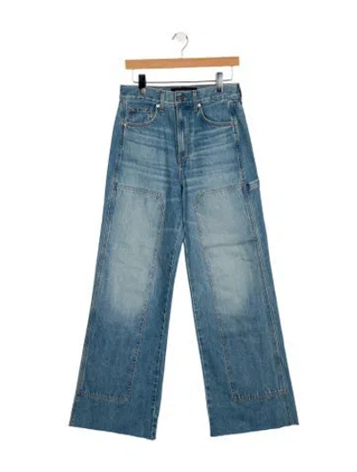 Pre-owned Veronica Beard High-rise Wide Leg Jeans In Blue