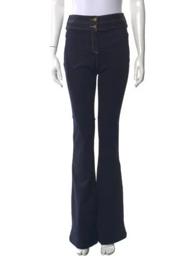 Pre-owned Veronica Beard High-rise Wide Leg Jeans In Blue