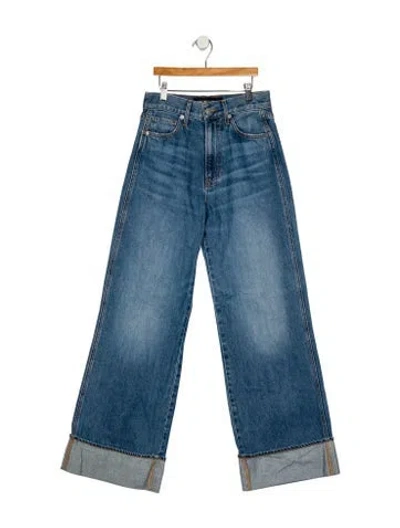 Pre-owned Veronica Beard High-rise Wide Leg Jeans In Blue