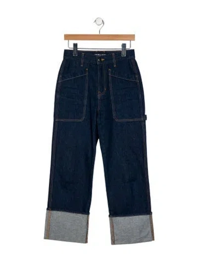 Pre-owned Veronica Beard High-rise Wide Leg Jeans In Blue