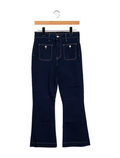 Pre-owned Veronica Beard High-rise Wide Leg Jeans In Blue